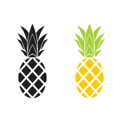 pineapple set logo icon vector symbol
