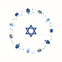 Hanukkah set small plate illustration 