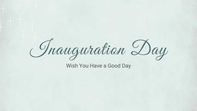 Inauguration Day with stylish letters and mat background