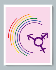 White Hand with Rainbow Gender LGBT Synbol