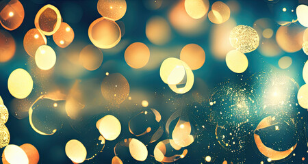 bright bokeh background sparkles on dark background