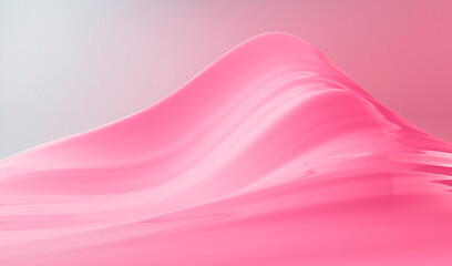 Fantasy 3d rendering landscape of pink mountain valley. Creamy abstract background. Digital painting. Shiny and matte creamy ceramic material