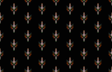 Ethnic pattern ikat seamless. Tribal African Indian traditional embroidery vector background. Aztec fabric carpet batik ornament chevron textile decoration wallpaper