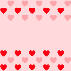 Naklejka na ściany i meble Free vector heart pattern lover pink background