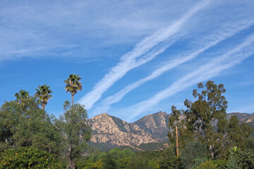 Fototapeta premium Santa Ynez Mountain Range seen from Santa Barbara on a winter day