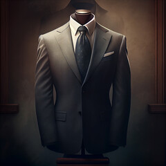 Gray man suit made by Generative AI