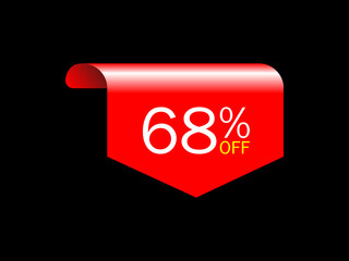 68 offer tag discount vector icon stamp , Vector illustration.