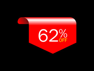 62 offer tag discount vector icon stamp , Vector illustration.