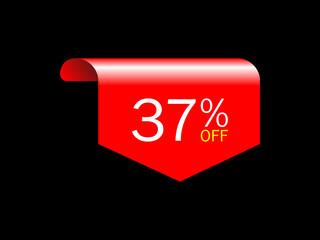 37 offer tag discount vector icon stamp , Vector illustration.