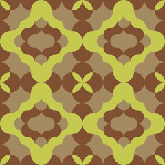 Colorful retro mid century print. 50s 60s 70s style. Geometric drop shapes. Seamless pattern vector.