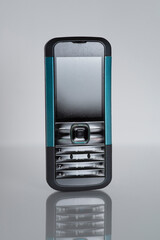 Retro slim mobile cell phone classic 1990s isolated