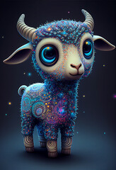 cute capricorn sign, sign, capricorn, zodiac, cosmos, neon, generated by aii