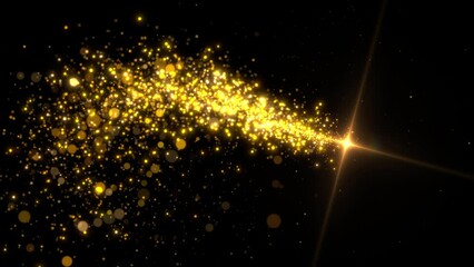 gold dust light particles trail - Powered by Adobe