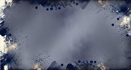 Abstract dark blue background with ink stains spread