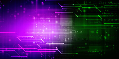Fototapeta premium 2d illustration Abstract futuristic electronic circuit technology background
