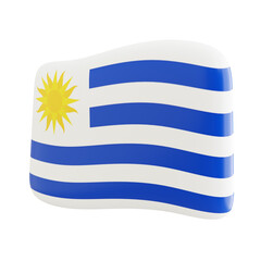 Fototapeta premium Flag of Uruguay icon illustration, Uruguayan flag 3d render isolated