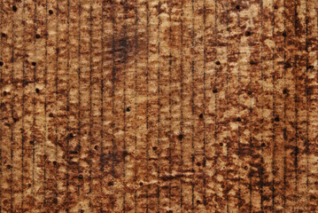 A sheet of used stained bakery corrugated paper texture