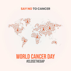 World Cancer Day global map concept