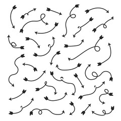 Set of arrows drawn by hand