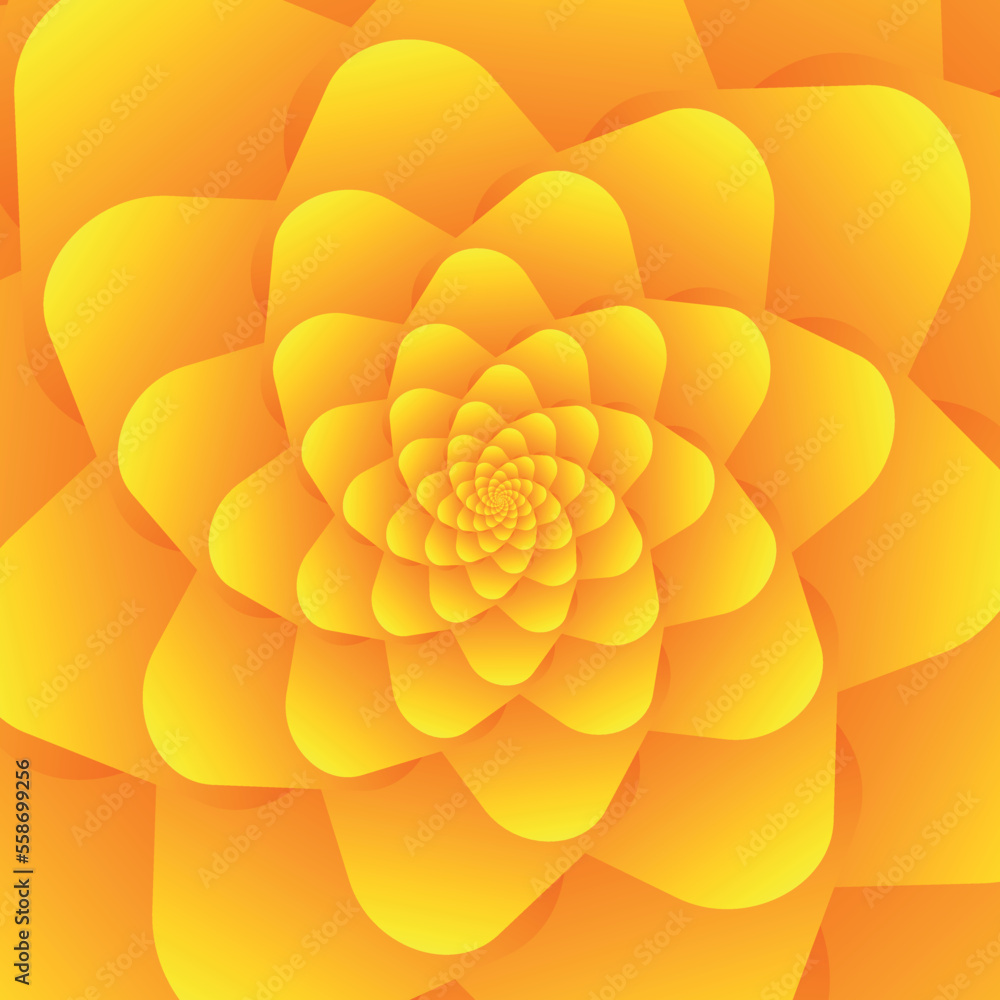 Poster beautiful abstract square pattern, illustration of an unusual flower with numerous gradient sharp or