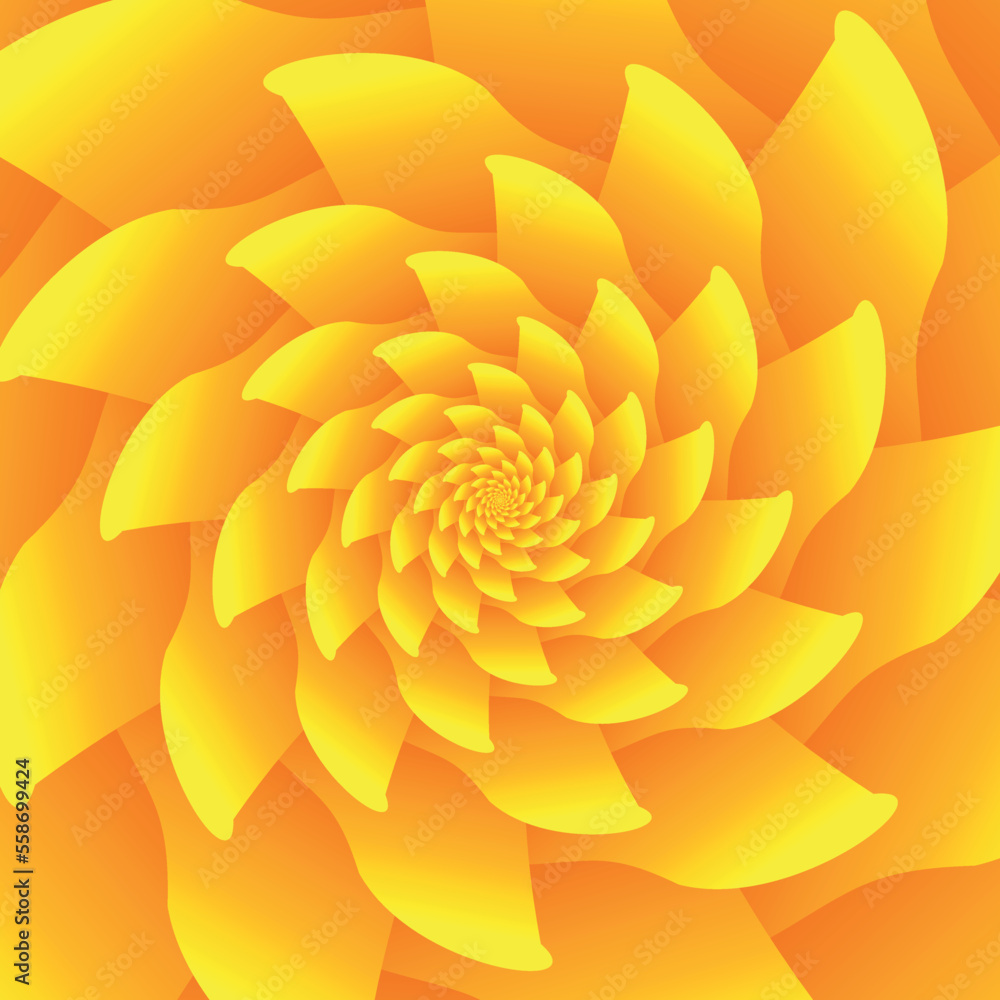 Poster beautiful abstract square pattern, illustration of an unusual flower with numerous gradient sharp or