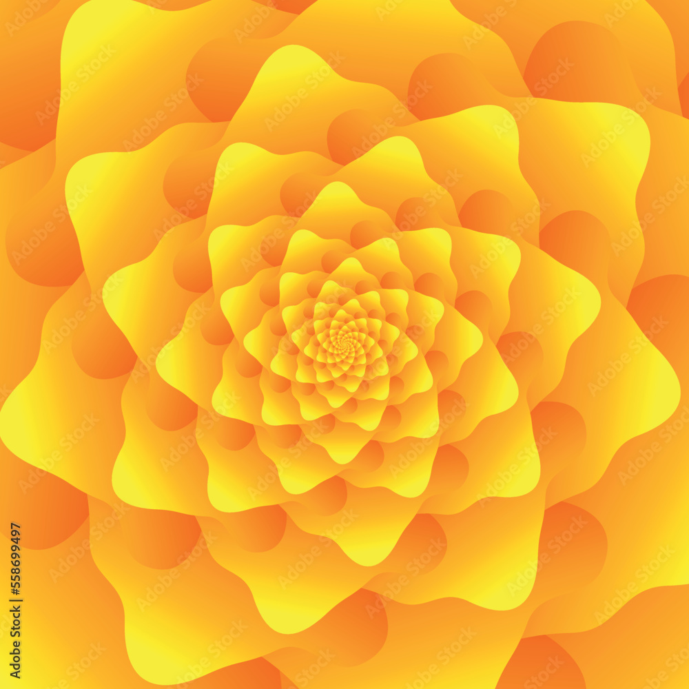 Poster beautiful abstract square pattern, illustration of an unusual flower with numerous gradient sharp or