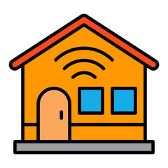 Smart House Filled Line Icon
