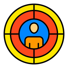 Target Filled Line Icon