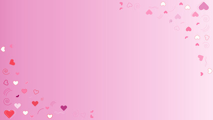 pink background with love shape theme for valentines day