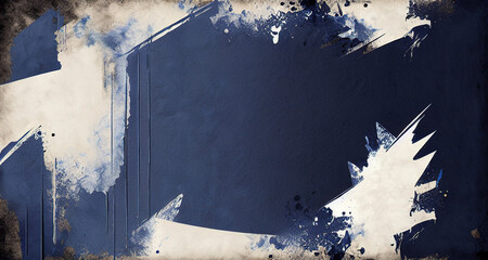 Abstract dark blue background with ink stains spread
