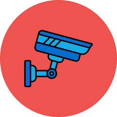 Surveillance Multicolor Circle Filled Line Icon