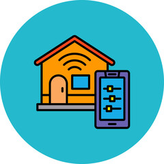 Home Control Multicolor Circle Filled Line Icon