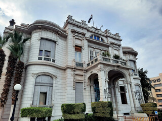 Cairo, Egypt, January 4 2023: The Saffron Zafaran Palace, an Egyptian royal palace built in 1870,...