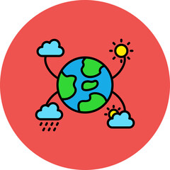 Climatization Multicolor Circle Filled Line Icon