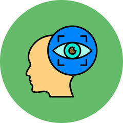 Vision Multicolor Circle Filled Line Icon