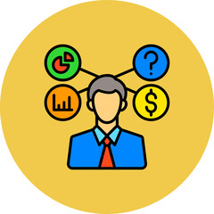 Skills Multicolor Circle Filled Line Icon