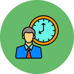Clock Multicolor Circle Filled Line Icon