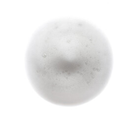 A drop of foam on a white background. Soap foam isolate