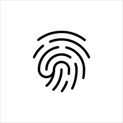 Vector high quality fingerprint line icon isolated on white background. Security access concept, Touch ID icon.