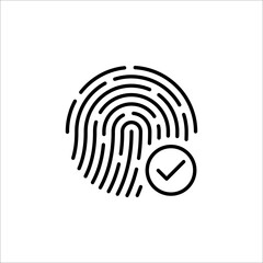 Vector high quality fingerprint line icon isolated on white background. Security access concept, Touch ID icon.