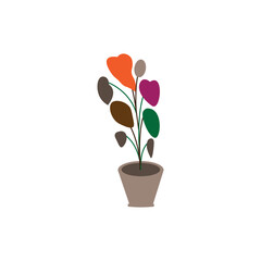 flower plant and pot design vector illustration