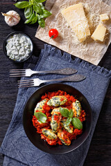 Malfatti, hot Italian spinach ricotta dumplings
