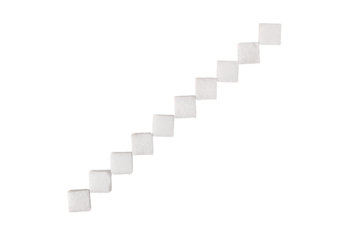 Ladder from sugar cubes, transparent on white background
