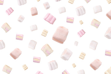 pattern of marshmallos isolated on transparent background
