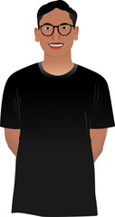 man in black t shirt