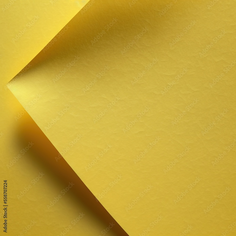 Poster a yellow background with a diagonal corner and a light reflection on the bottom of the image, with a