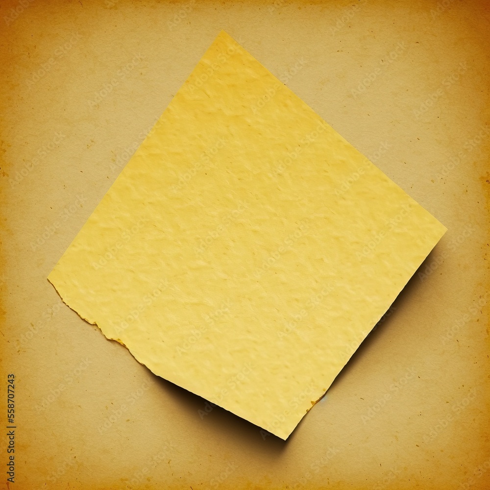 Poster a piece of yellow paper with a brown background and a brown border with a small hole in the middle o