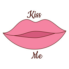 Hand drawn lips for Valentine day. Design elements for posters, greeting cards, banners and invitations.