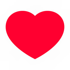 Single red heart shape isolated illustration
