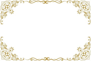 Simple and floral horizontal frame and border